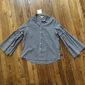 NWT Beach Lunch Lounge High Low Bell Sleeve Blouse